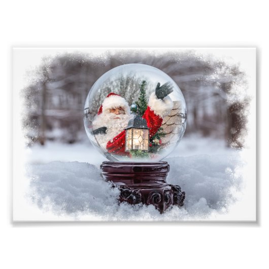 Impression Photo Snow Globe Santa (Devant)