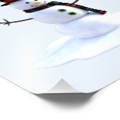 Impression Photo Snowman with hat and scarf. I Love Snow (Coin)