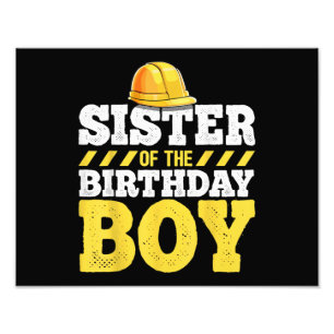 Impression Photo Soeur de l'anniversaire Boy Construction Anniversa
