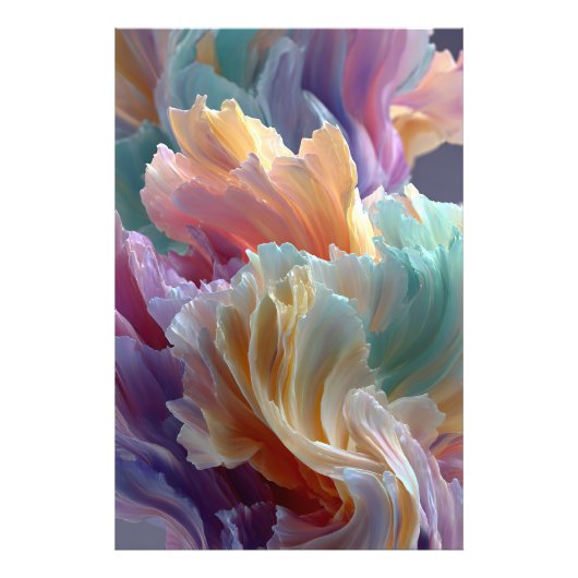 Impression Photo Soft Rainbow Flower Waves – Dreamy Surreal Bloom (Devant)