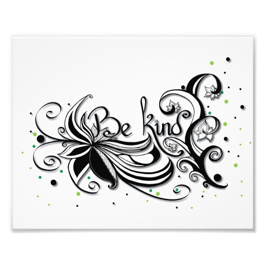 Impression Photo SOIS GENTIL ! Citation calligraphie inspirante (Devant)