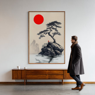 Impression Photo Solitude silencieuse - Art Paysage Encre - Décor Z