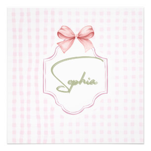 Impression Photo Sophia Nœud Rose Personnalisé & Imprimé Vichy Rose