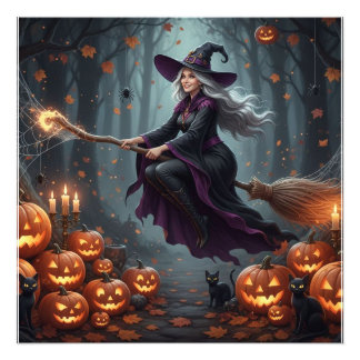 Impression Photo Sorcière volante magique