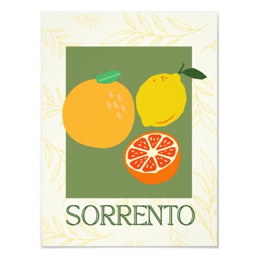 Impression Photo Sorrente Italie Citrus Cuisine Imprimer | Retro (Devant)