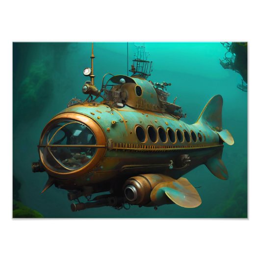 Impression Photo Sous-marin Imaginaire Steampunk (Devant)