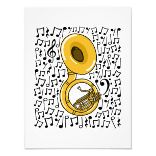 Impression Photo Sousaphone Notes musicales Musicien de laiton