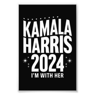 Impression Photo Soutien à Kamala 2024 Je suis avec elle Kamala Har