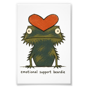 Impression Photo Soutien émotionnel Beardie Dragon barbu Art