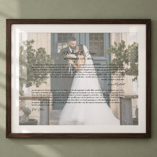Impression Photo Souvenir de voeux de mariage personnalisés