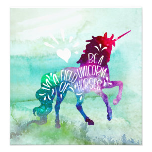 Impression Photo Soyez une licorne dans un domaine des chevaux