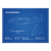 Impression Photo SpaceShipOne - Plans de dessin plan d'avion AD (Devant)