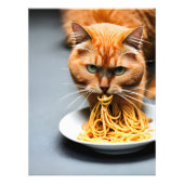 Impression Photo Spaghetti mangeant des chats de gingembre (Devant)