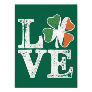 Impression Photo St Patrick Love Lucky Irish Shamrock Green