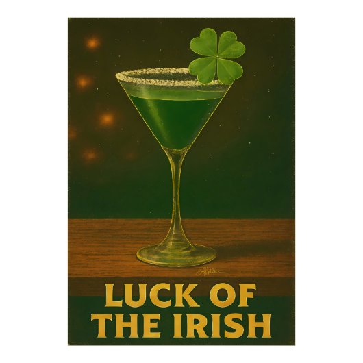 Impression Photo St. Patrick's Day Luck Of The Irish Clover Martini (Devant)