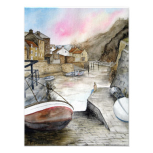 Impression Photo Staithes North Yorkshire England Aquarcolor