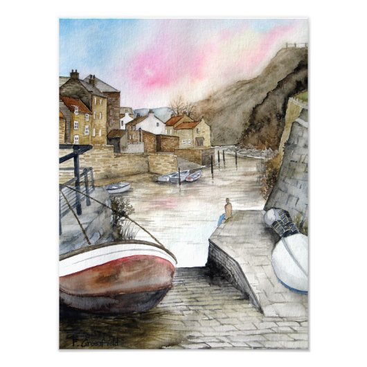 Impression Photo Staithes North Yorkshire England Aquarcolor (Devant)