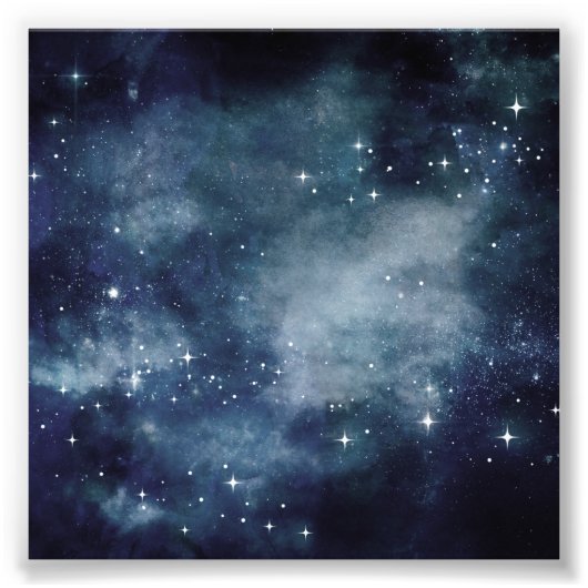 Impression Photo Starry Night Blue Sky Stars Universe Astrologie (Devant)