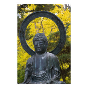 Impression Photo Statue de Bouddha dans les jardins japonais Golden