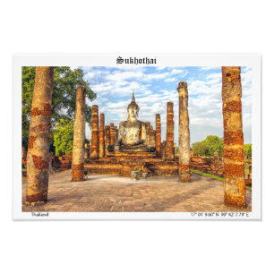 Impression Photo Statue de Bouddha, Wat Mahathat, Sukhothai