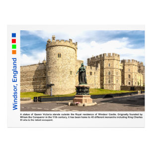 Impression Photo Statue de la reine Victoria à l'extérieur, Château