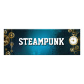 Impression Photo Steampunk Arrière - plan turquoise avec Gears (Devant)