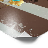 Impression Photo Steampunk Clock and Turquoise Roses on Striped (Coin)