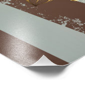 Impression Photo Steampunk Clock and Turquoise Roses on Striped (Coin)