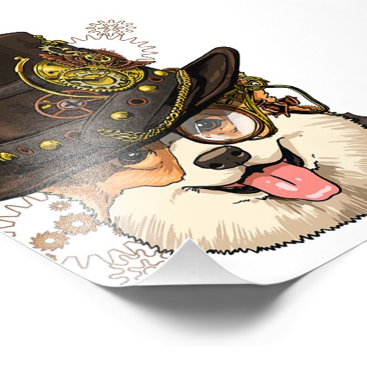 Impression Photo Steampunk Corgi Dog Steampunk Lovers (Coin)