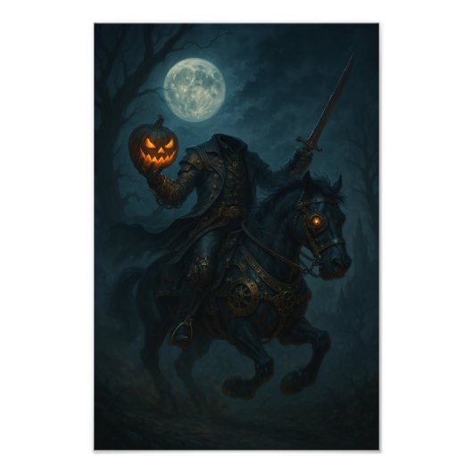 Impression Photo Steampunk Gothic Horror Headless Horseman (Devant)