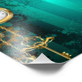 Impression Photo Steampunk Jewelry Watch on a Green Background (Coin)