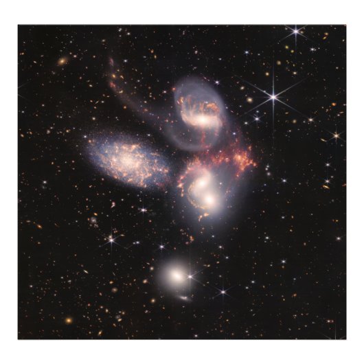 Impression Photo Stephan's Quintet 5 Galaxies Deep Field James Webb (Devant)