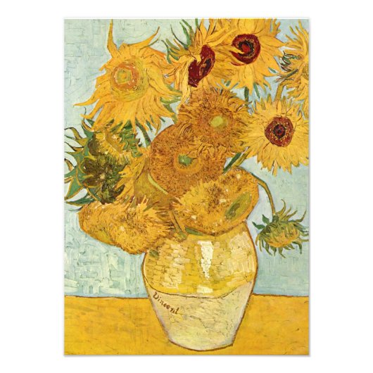 Impression Photo Stilleben mit de Vincent van Gogh 12 Sonnenblumen (Devant)