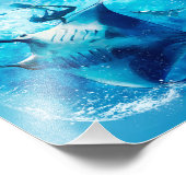 Impression Photo Stingray de mer et plongeur (Coin)