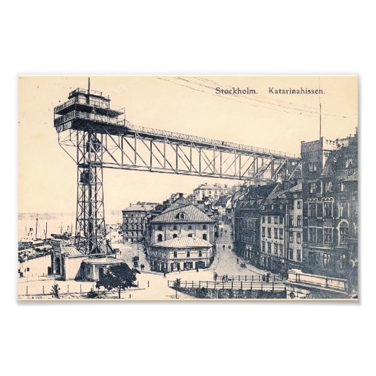 Impression Photo Stockholm, ascenseur Katarinahissen, 1919, (Devant)