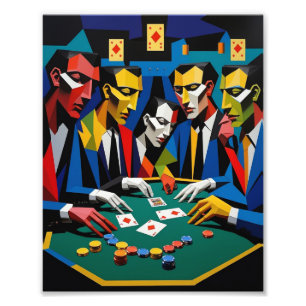Impression Photo Stratégie de Poker Art Géométrique Abstrait