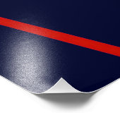 Impression Photo Stripes Abstraites rouges et blanches sur un bleu (Coin)