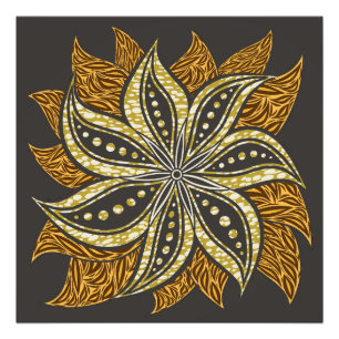 Impression Photo Style Batik Floral Abstrait africain