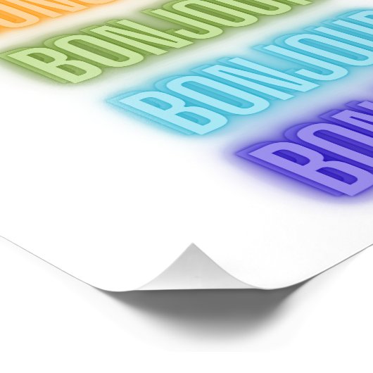 Impression Photo Style néon - Symbole Bonjour Répétition arc-en-cie (Coin)