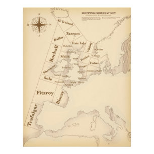 Impression Photo Style vintage British Isles Shipping Forecast
