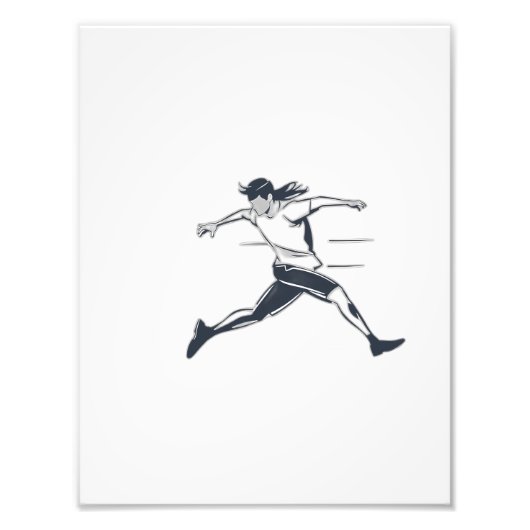 Impression Photo Stylized Silhouette of a Person Running Fast (Devant)