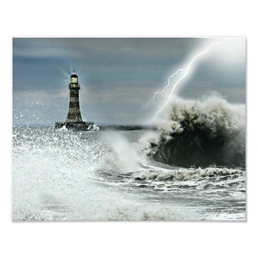 Impression Photo Sunderland - Jetée Roker et phare (Devant)