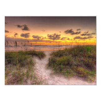 Impression Photo Sunrise Over Sand Dunes à Daytona Beach, FL