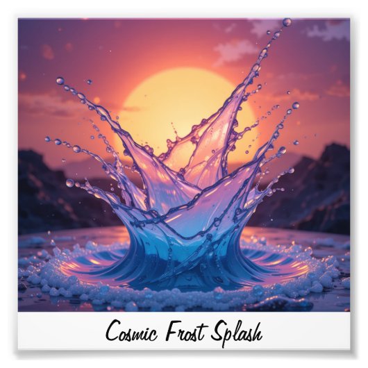 Impression Photo Sunset crystal liquid bursts over a galaxy sky, ed (Devant)