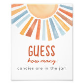 Impression Photo Sunshine Baby Shower Guessing Game Sign (Devant)