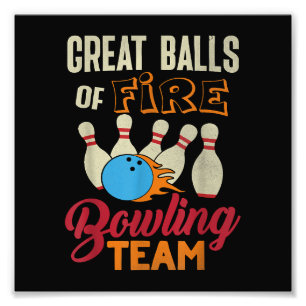Impression Photo Super Balls Fire Bowling Team Shirt Funny Vintage