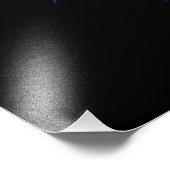 Impression Photo Superbe Croix Bleue Chrétienne sur noir | (Coin)