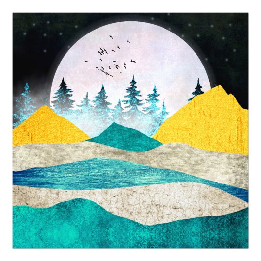 Impression Photo Supermoon Rising Landscape (Devant)