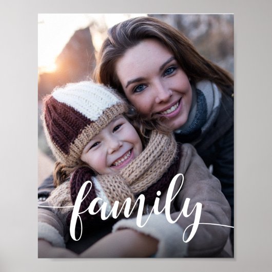 Impression photo superposée de script de famille (Devant)