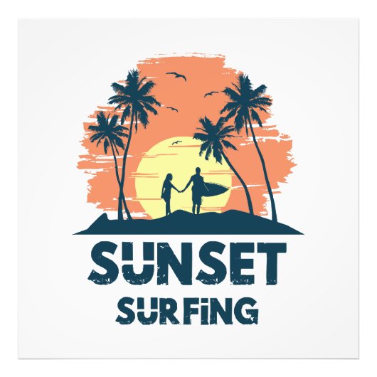 Impression Photo Surf -Sunset Surf (Devant)